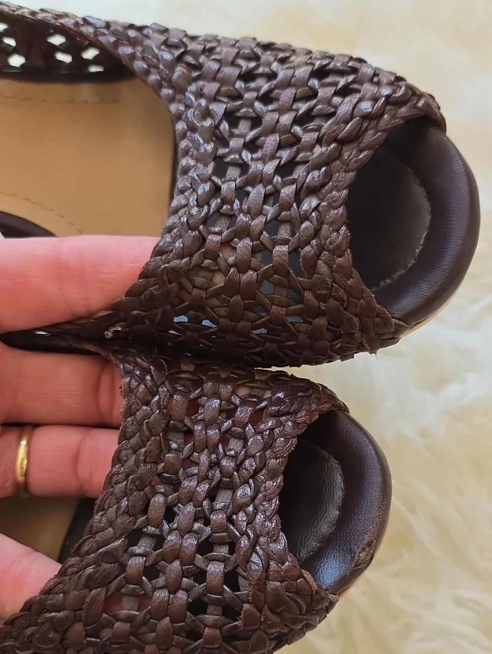 L'Ottuse Handmade Chocolate Braided Leather Platform 4